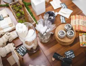 green plants in planter on wooden surface